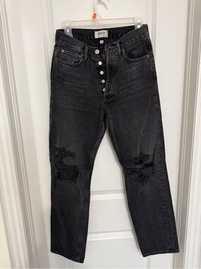Agolde Black Washed Denim Jeans with Signature Label